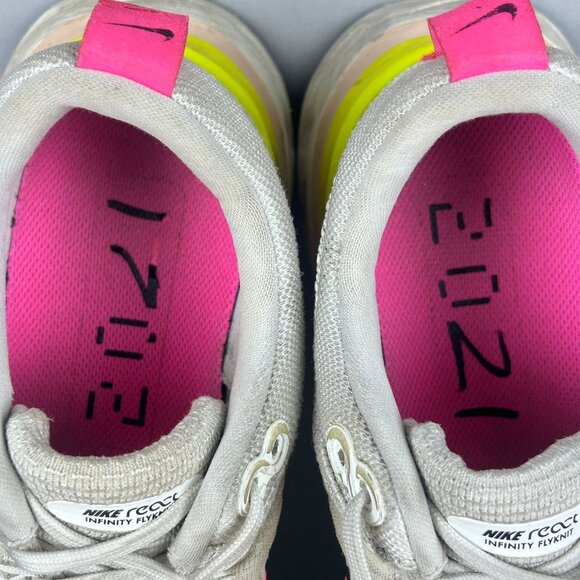 Nike React Infinity Run Flyknit 2 Athletic Running Shoes Womens 10 Pink Blast - Picture 8 of 10